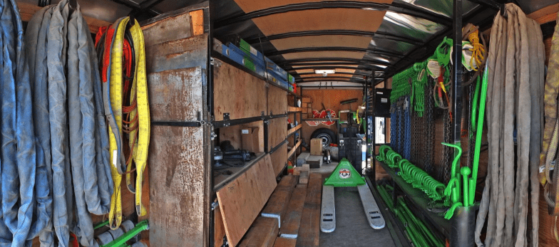 Equipment trailer filled with tools